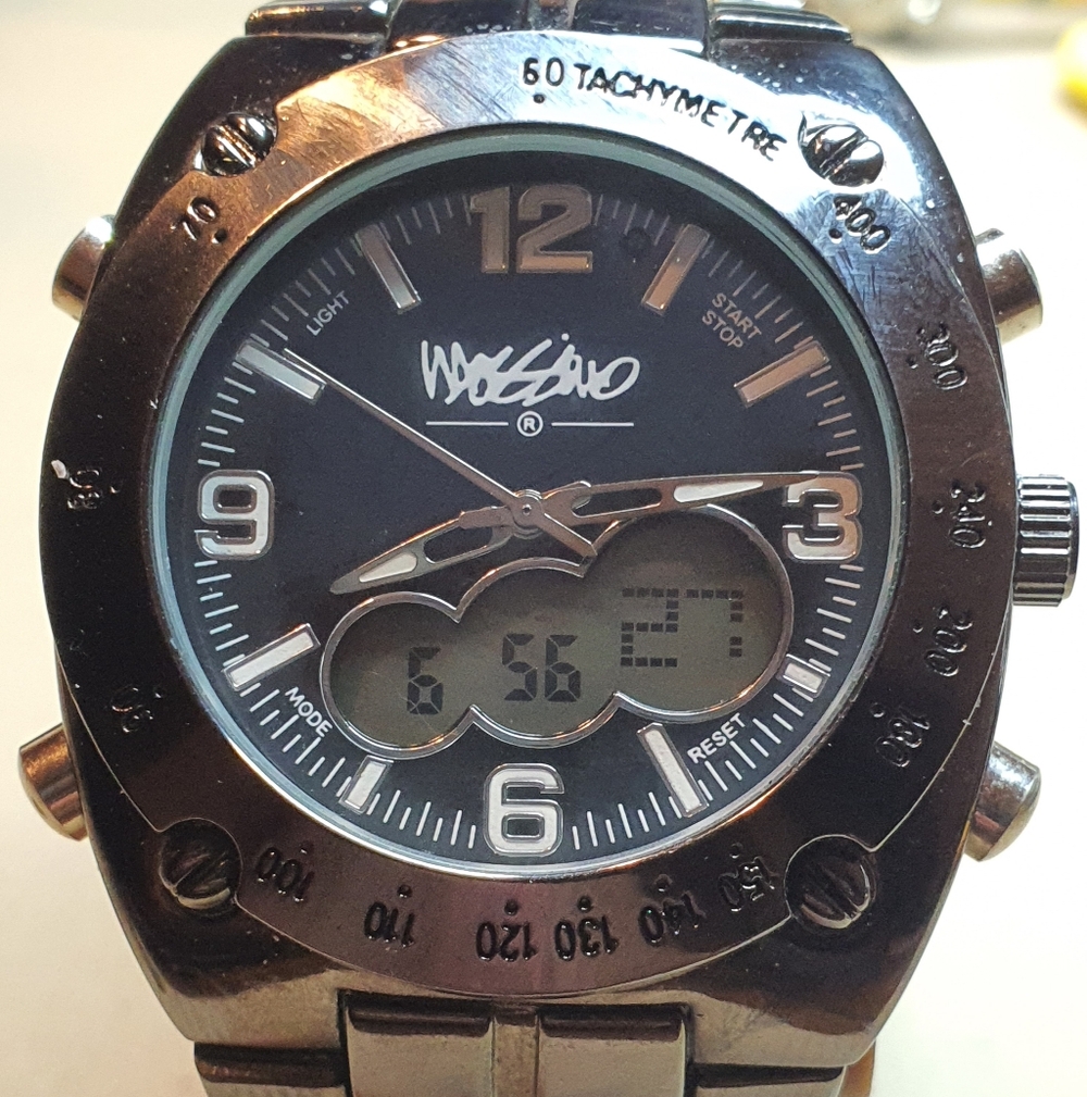 Mossimo Black Stainless Steel Analog/Digital Men's Watch